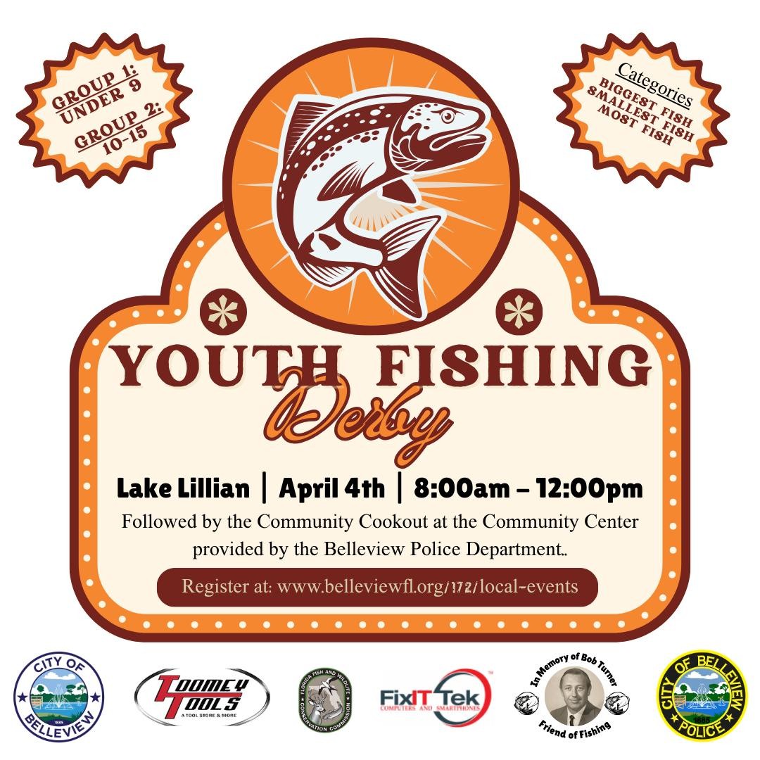 Belleview Youth Fishing Derby 2026 Lake Lillian free kids event
