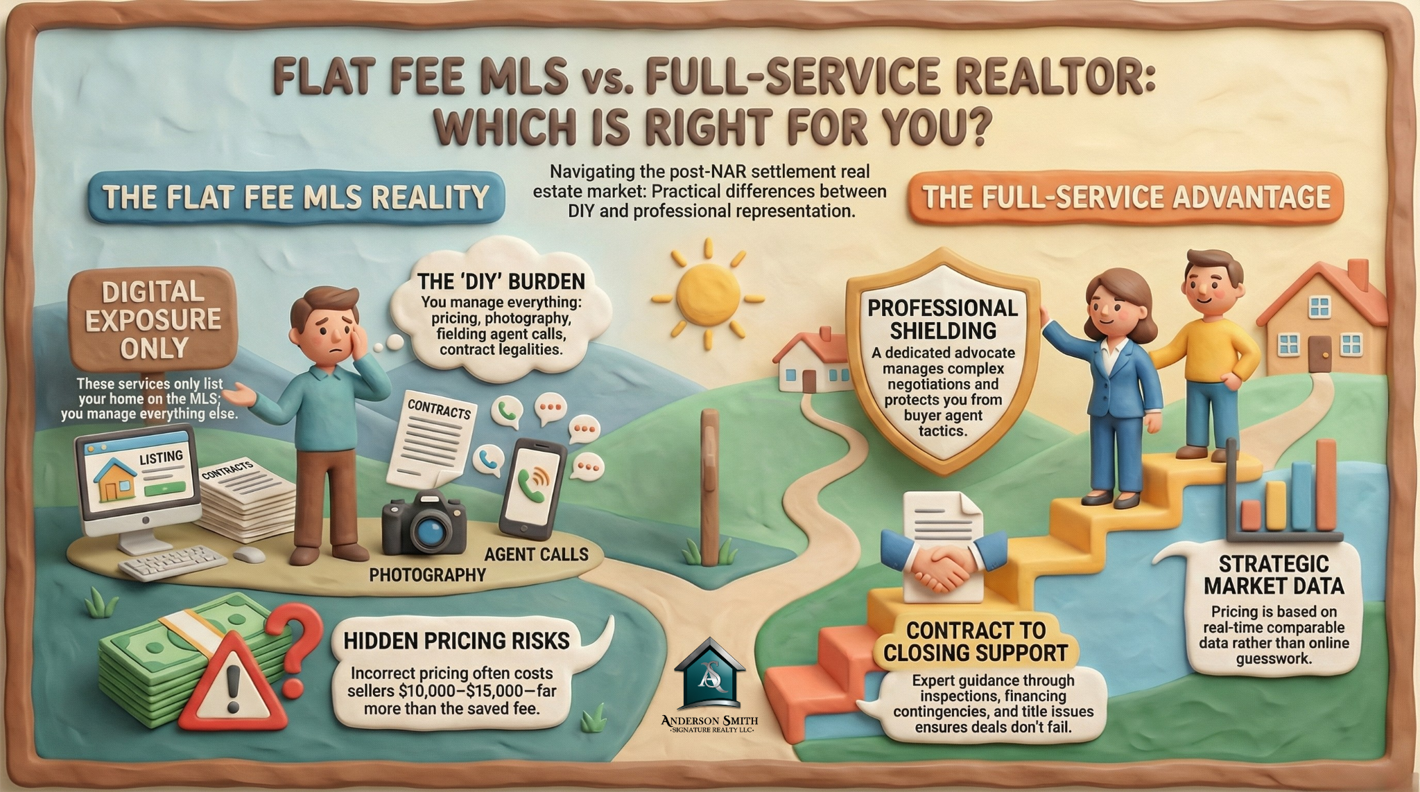 Marion County home seller comparing flat fee MLS listing vs full service real estate agent